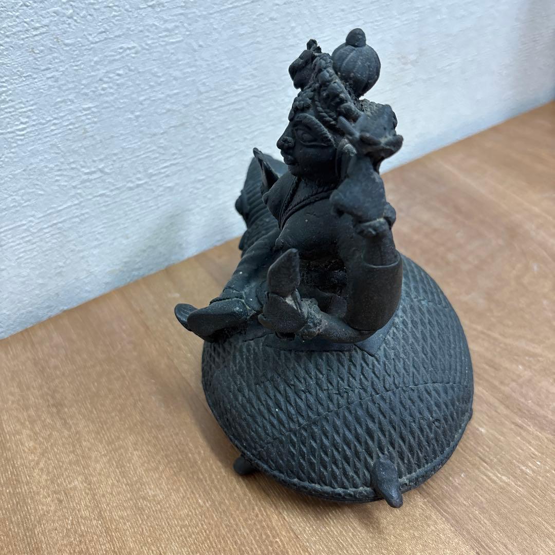 金属製 神像 亀の形彫刻