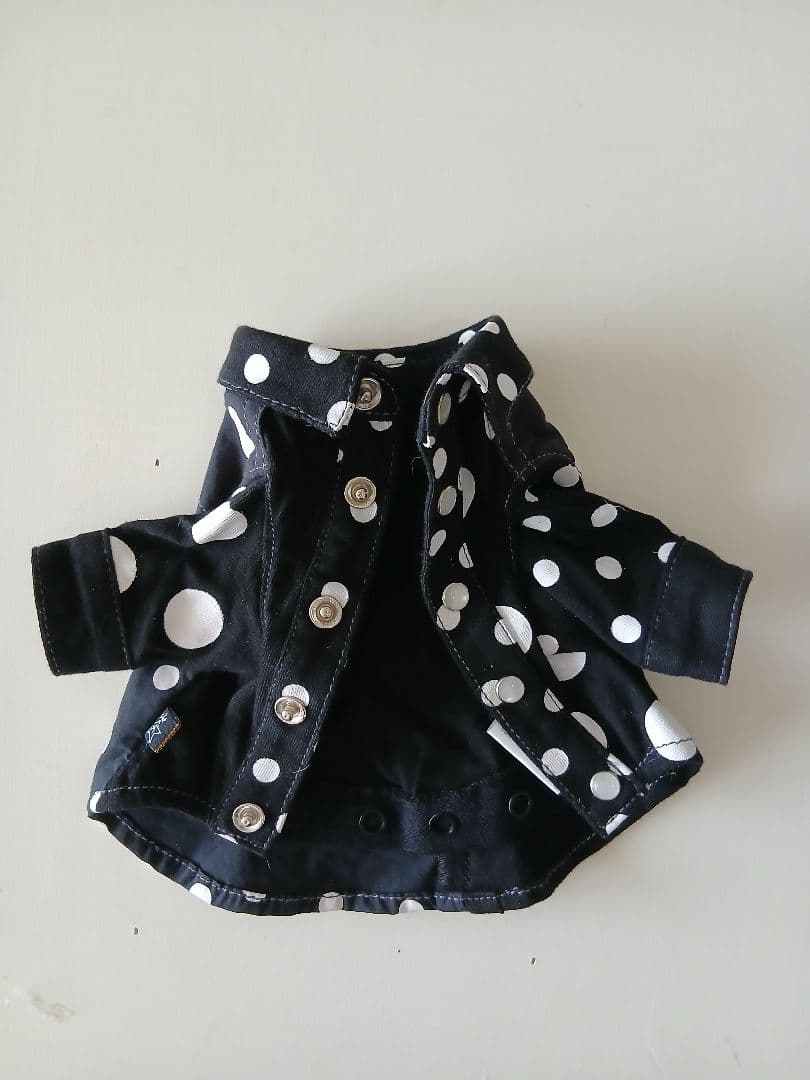 白黒水玉模様の犬服 小型犬用Pサイズ