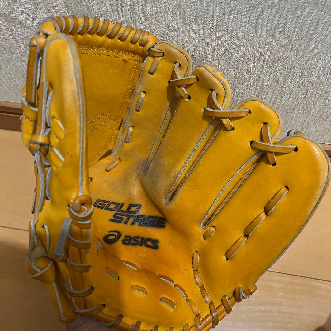 ASICS 軟式用グローブ イエロー