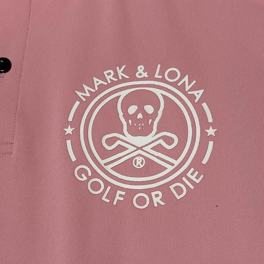 現行 MARK & LONA ピンク ポロシャツ GOLF ゴルフ 44