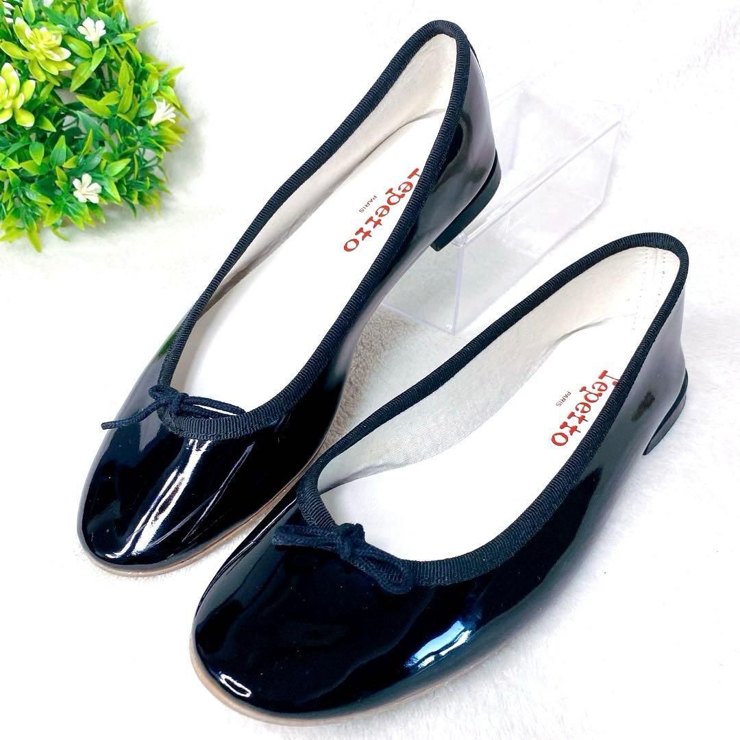 美品✨レペット サンドリオン パテント ブラック 36 バレエシューズ エナメル