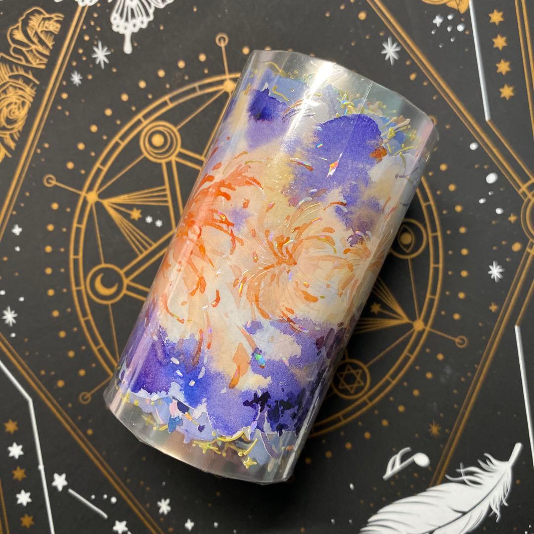 【B1】海外　10m巻　PET/貝殻光マスキングテープ　背景系/装飾系/動物系