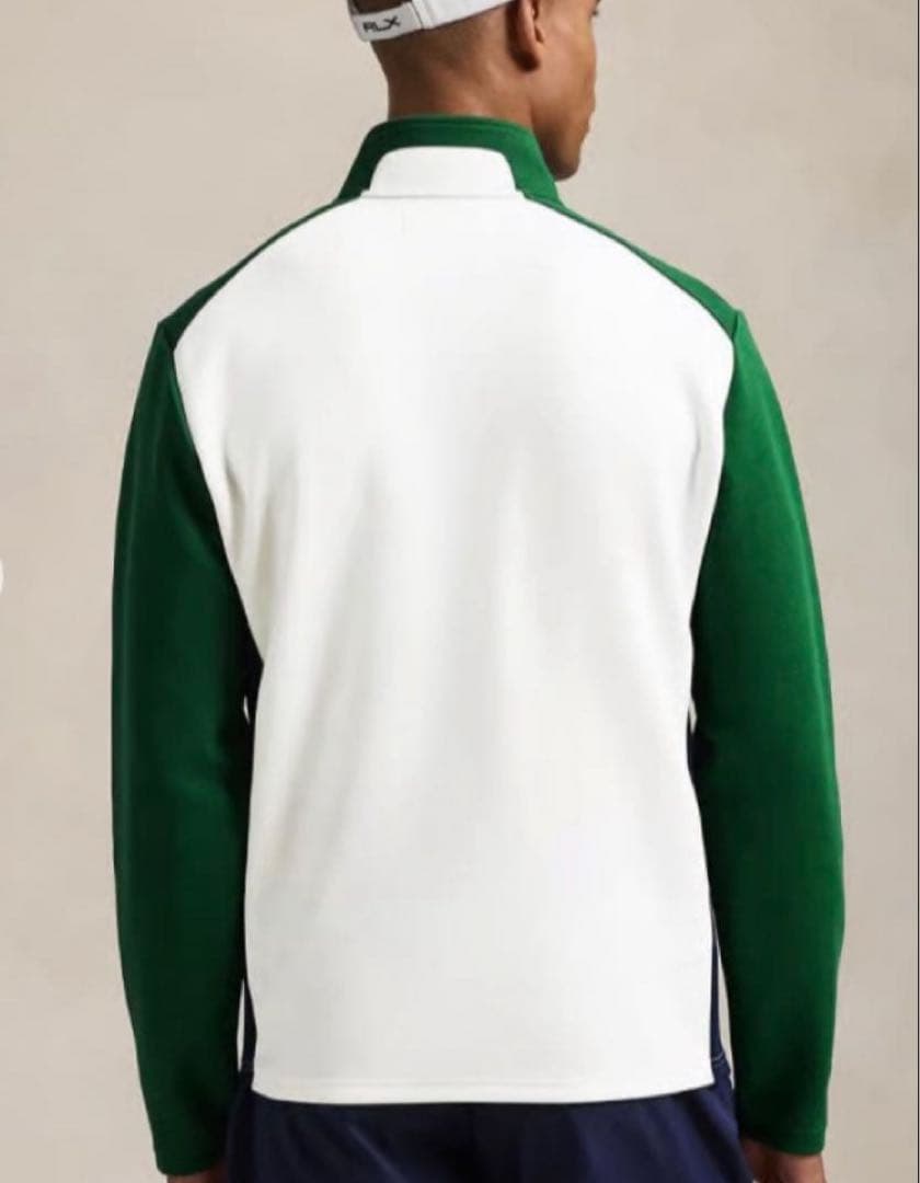 RLX ゴルフ ブロックダブルニット プルオーバー フルジップ ジャケット M