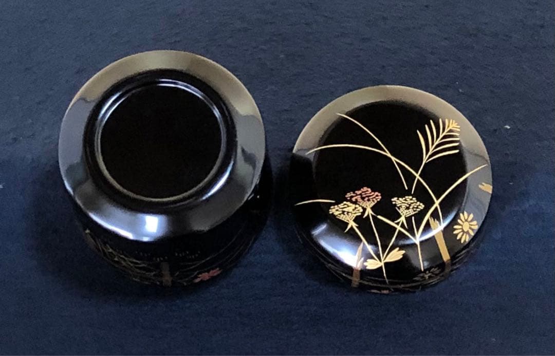 割引❗️《R》茶道具 秋草蒔絵 雪吹棗 松峰作 共箱 元箱　260116き4