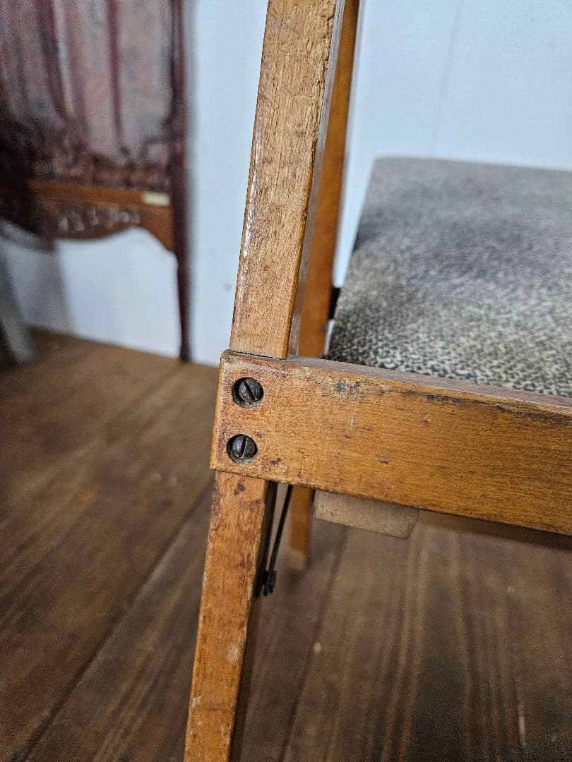 USヴィンテージ フォールディングチェア 木製 折り畳み椅子 古家具