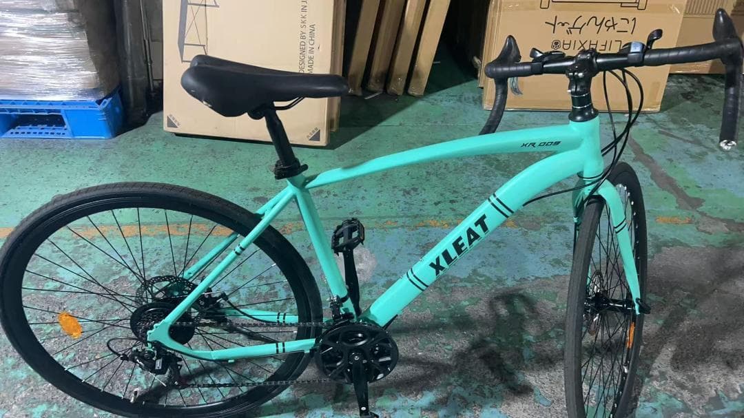 中古美品ロードバイク 自転車 初心者 21段変速　ターコイズ