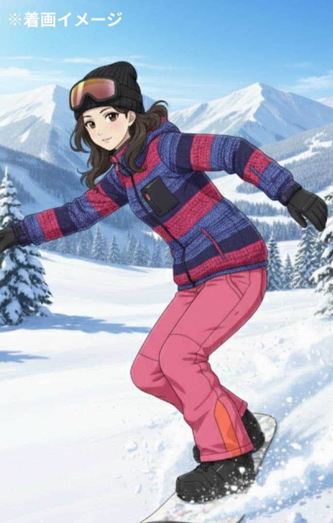 【美品】ROXY　スノボウェア　上下セットＭ　総柄　ニット柄　ロゴ　ピンク