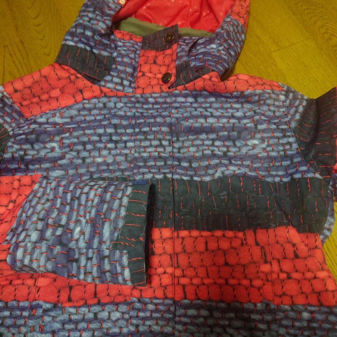 【美品】ROXY　スノボウェア　上下セットＭ　総柄　ニット柄　ロゴ　ピンク