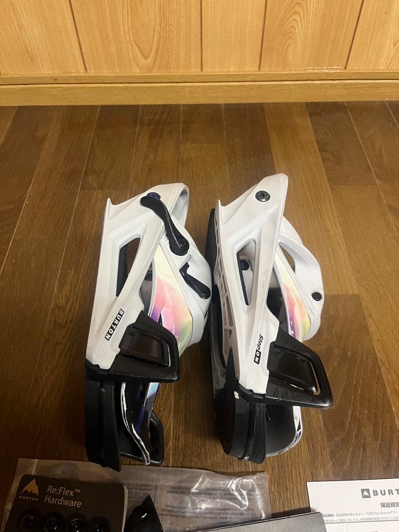 Burton Step On ビンディング メンズM ホワイト オーロラ柄