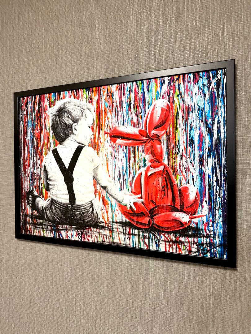 No.237フレーム付きキャンバスアート　バルーンドッグ バンクシー　バスキア