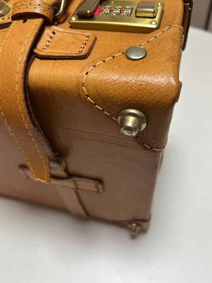 アサヒビール 本革 ミニトランク 旅行バッグ 5KJ98 アンティーク