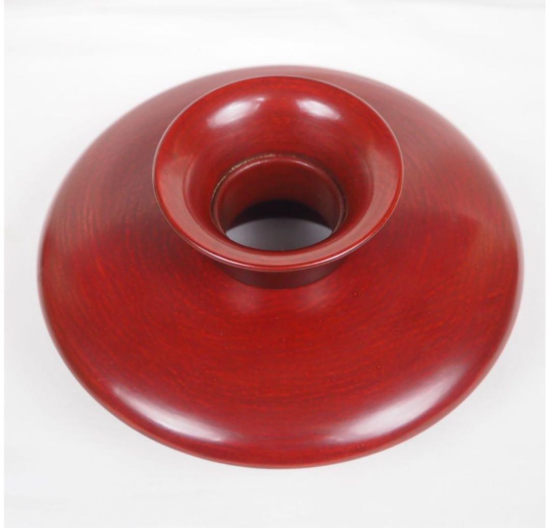 送料無料鎌倉彫天目台木箱付★美品★茶道具　検/中国古玩骨董茶道具堆朱紫檀清民国