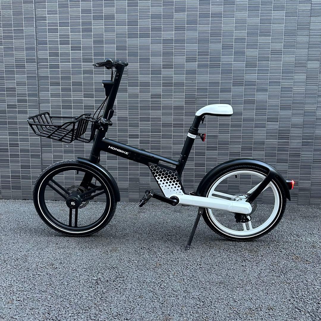 HONBIKE 電動アシスト自転車 前カゴ付走行142キロ