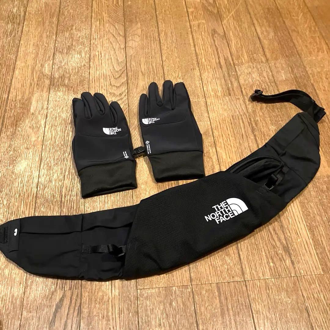 【美品】ノースフェイス　ランニングポーチ・ゴアテックス手袋（Ｌ）