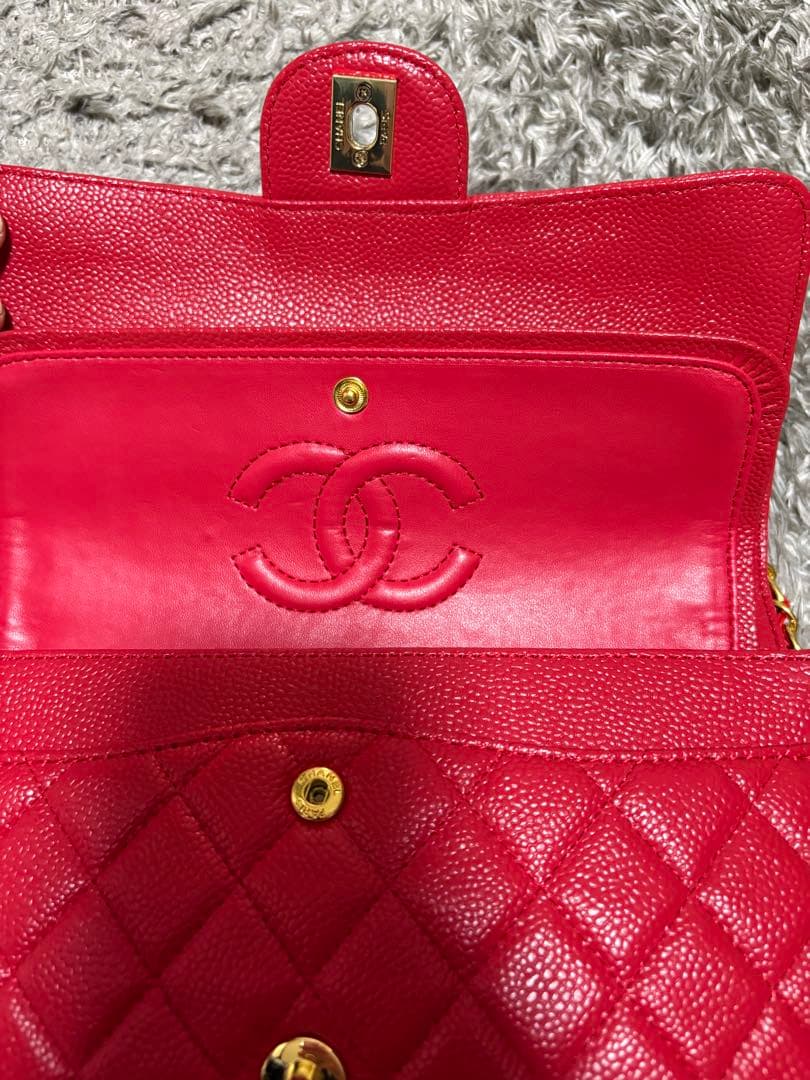 ⑧シャネル　レッド　チェーンバッグ　ノベルティ