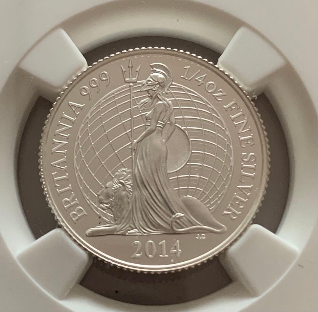 イギリス　50ペンス　ブリタニア銀貨　2014年　NGC PF70UC