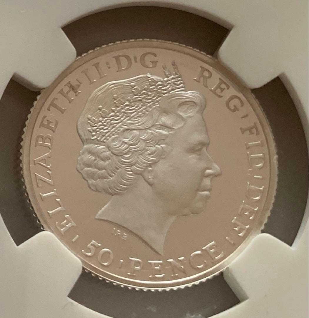イギリス　50ペンス　ブリタニア銀貨　2014年　NGC PF70UC