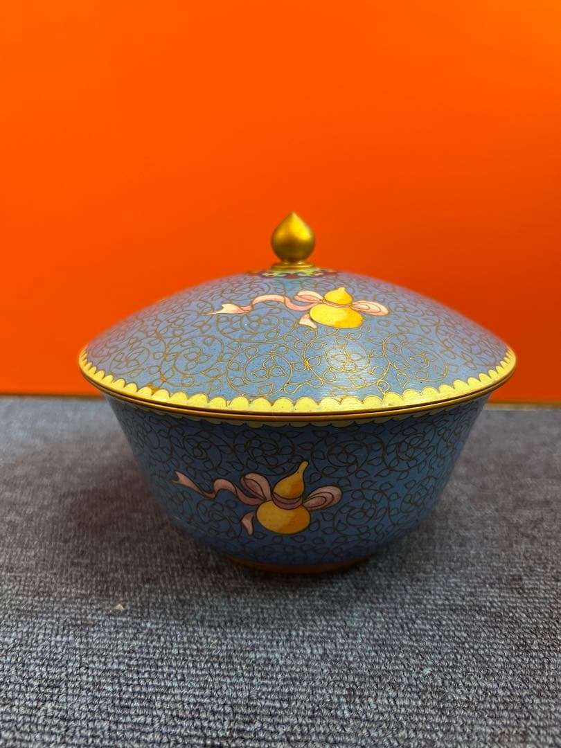 1210 中国美術　景泰藍　七宝　琺瑯　鉢　時代物