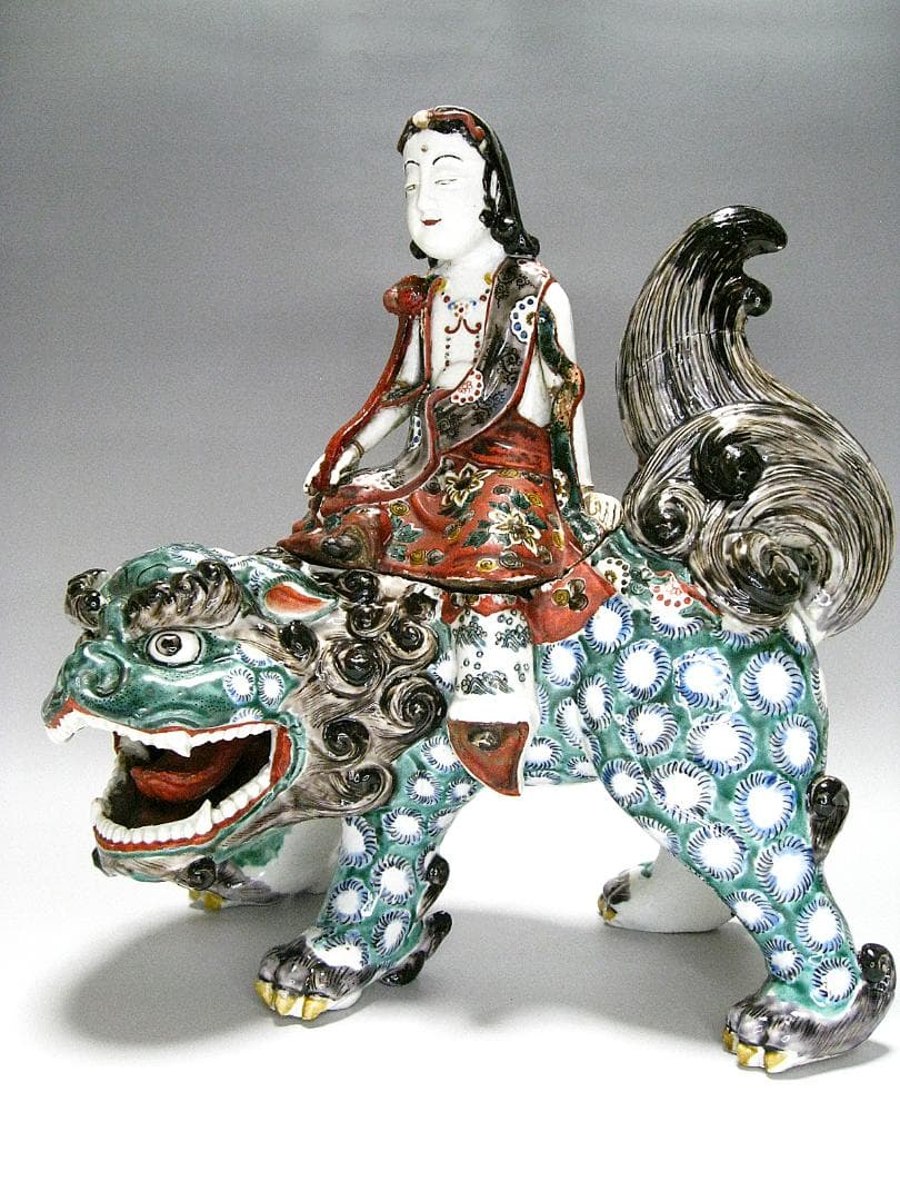 #江戸期 #古九谷 #色絵 #文殊菩薩像香炉 #茶道 #香道 #仏教美術 #古玩