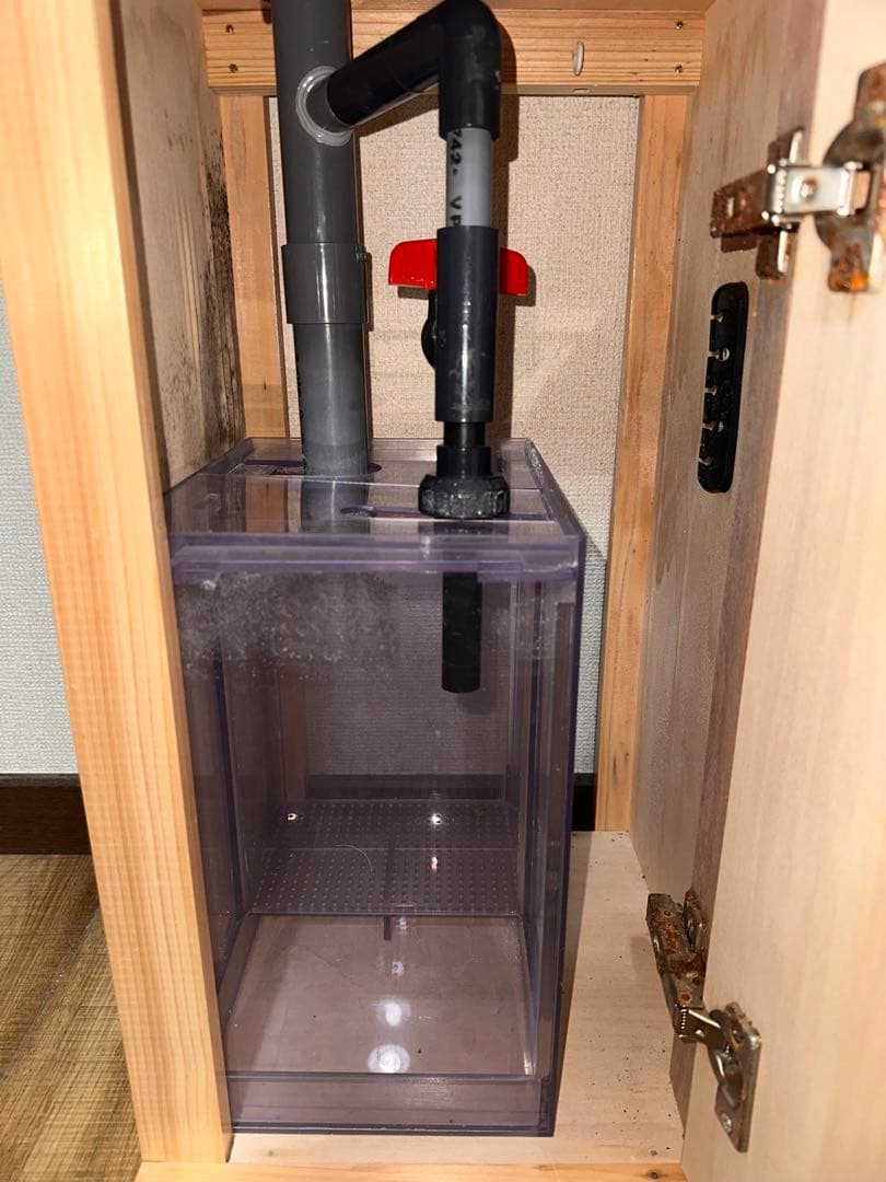 オーバーフローガラス水槽 +キャビネット クロミス製30×30×45