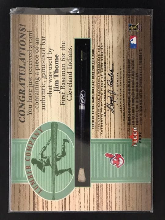 メジャーリーガー Jim T バット付きカード