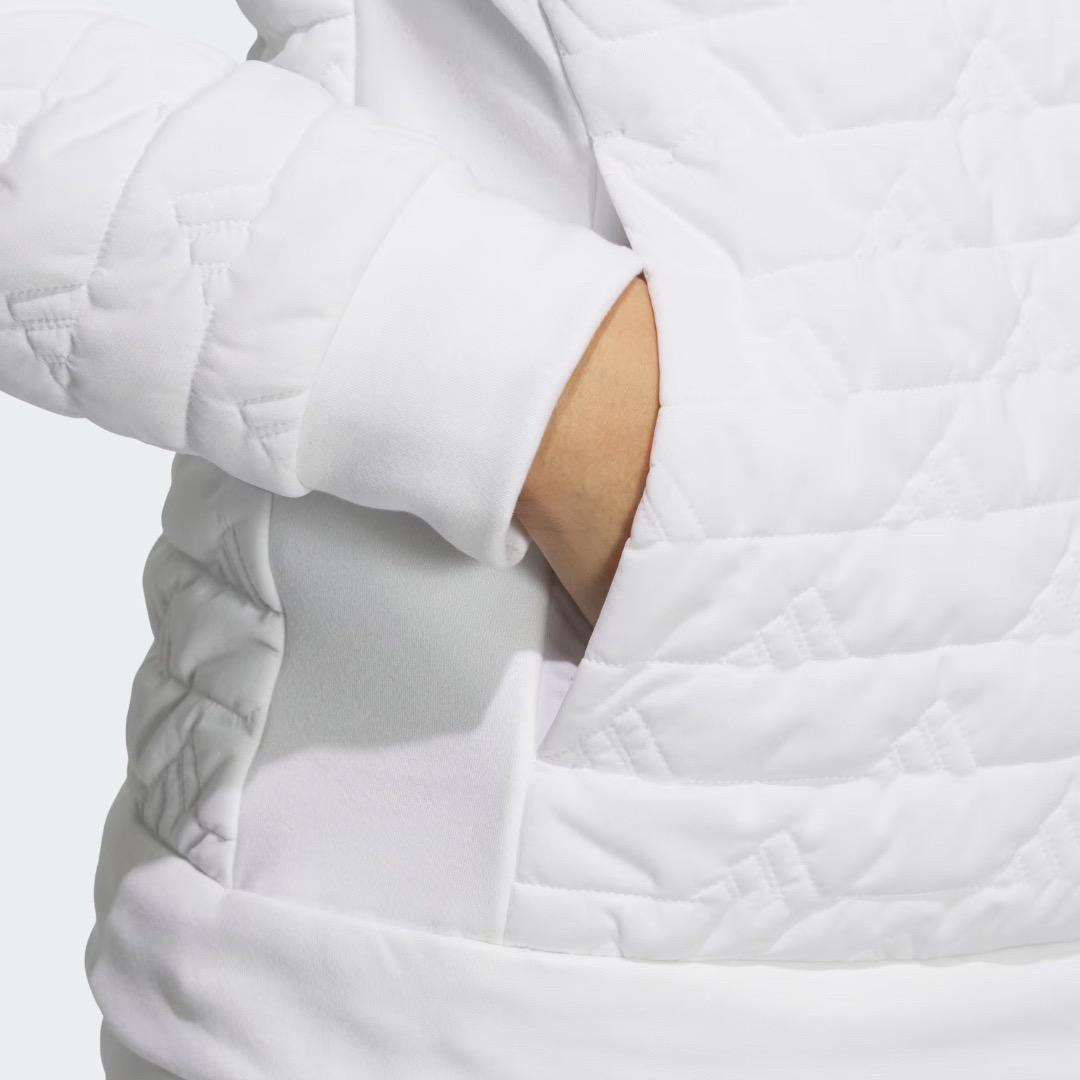 【XL】定価37,400円 アディダスゴルフ 保温 中綿 キルト セットアップ白