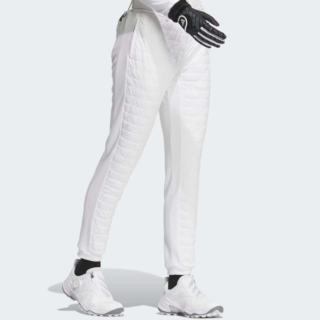 【XL】定価37,400円 アディダスゴルフ 保温 中綿 キルト セットアップ白