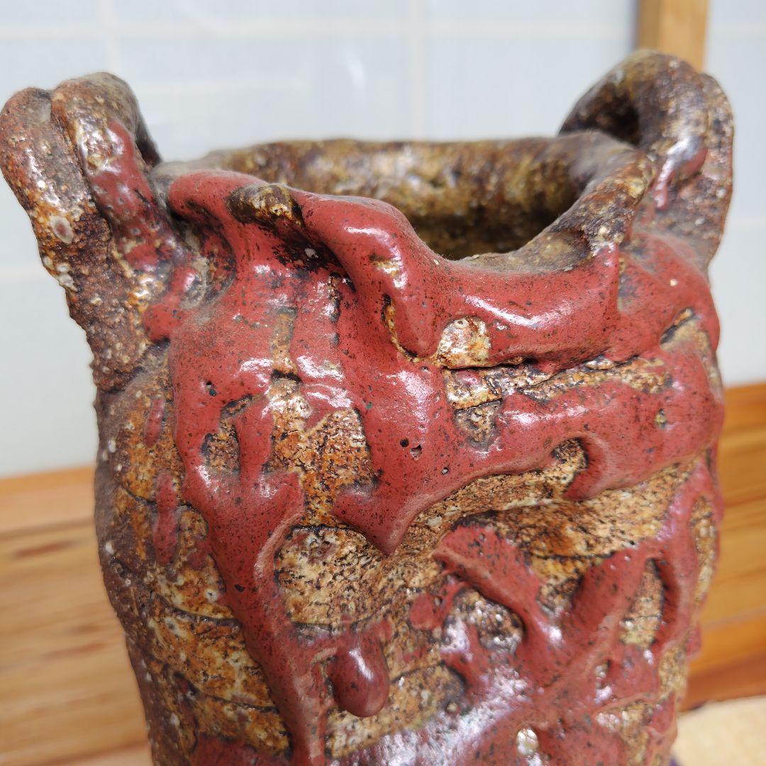 赤茶色の持ち手付き陶器