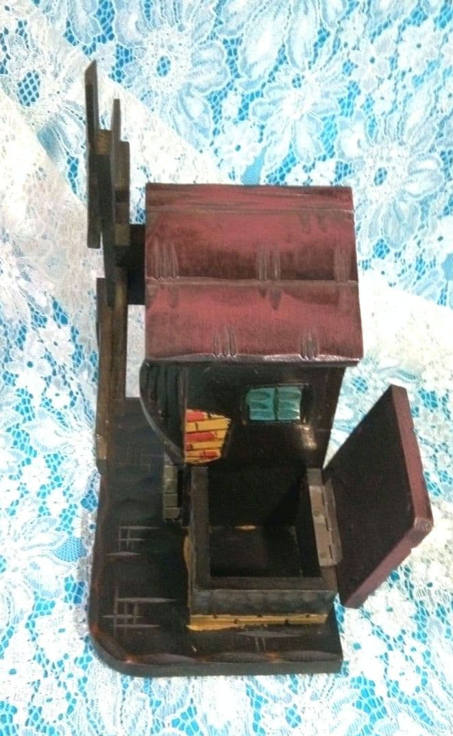 風車小屋のオルゴール　木製　手彫り 曲目　♪エリーゼのために