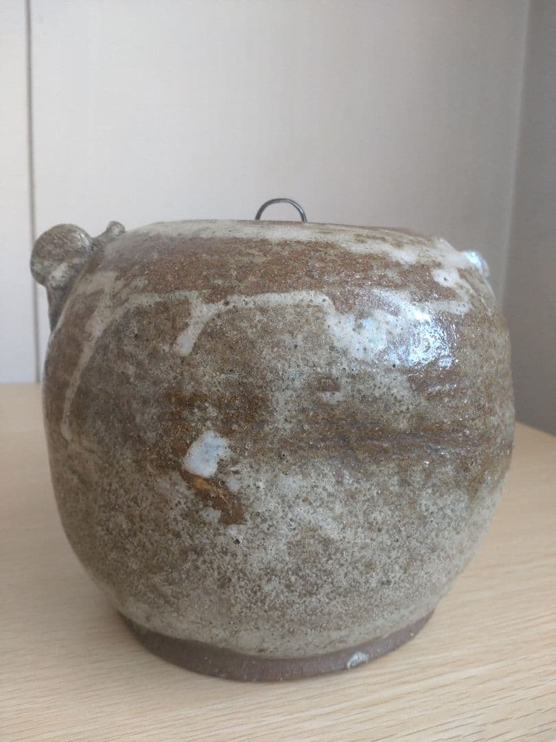 【伝世品　朝鮮唐津】水指　天野家　李朝　斑唐津　中川自然坊　丸田宗彦　高麗