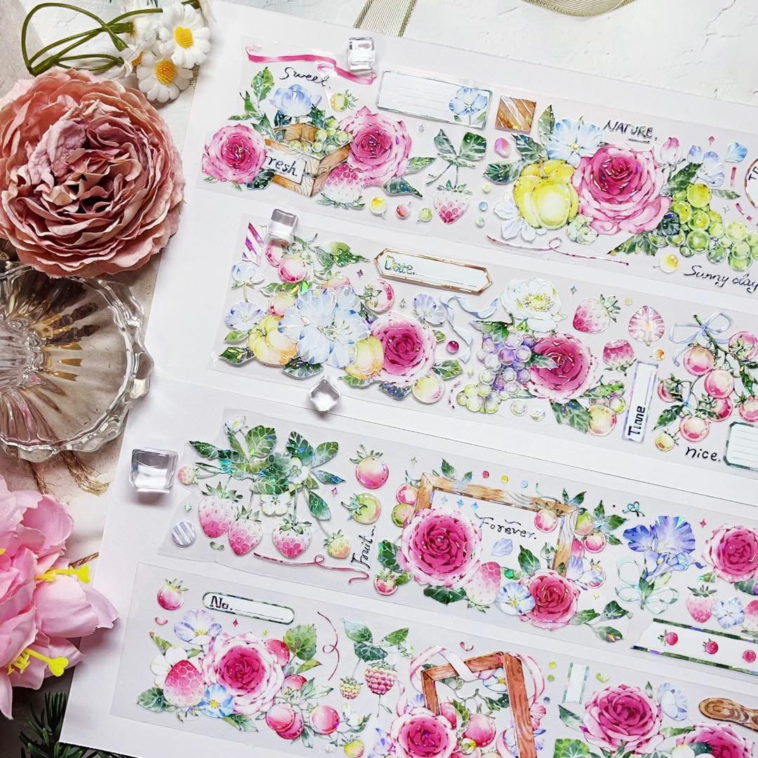 ⭐️SALE⭐️ 木皆原创《玫莓双蜜》海外マスキングテープ マステ 【2721】