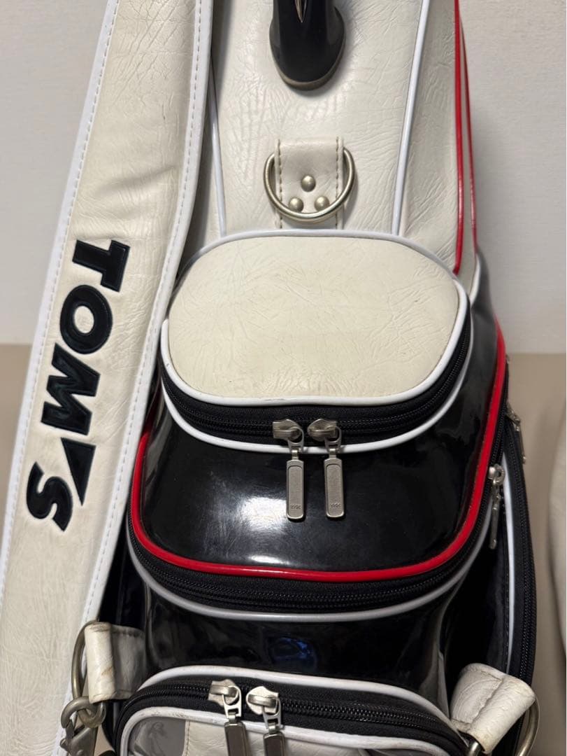 【送料込み】希少ゴルフバッグ　トムス　3点式ショルダー　高級キャディバッグ