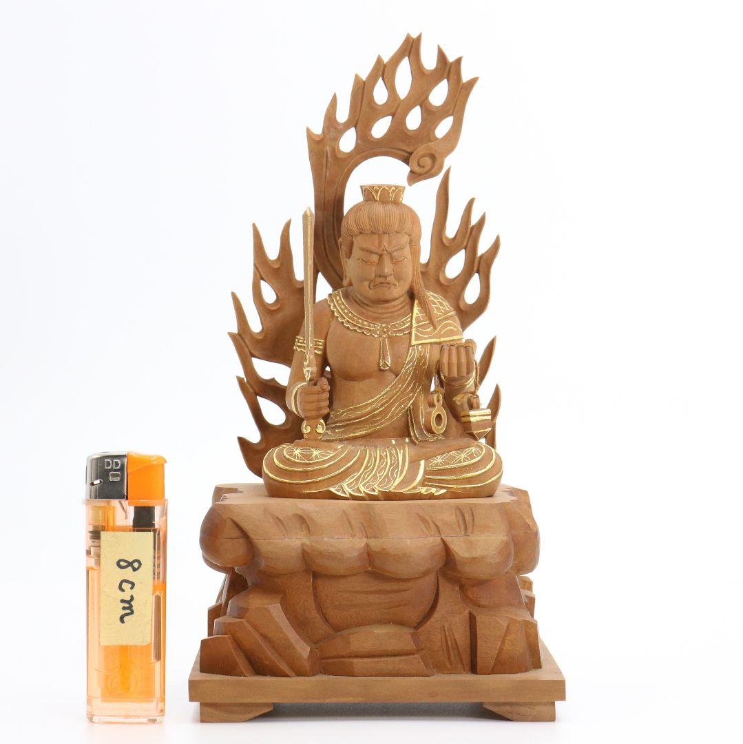 不動明王 有馬頼底(相國大龍)書付 臨済宗 白檀木彫仏像 仏教美術　DX151