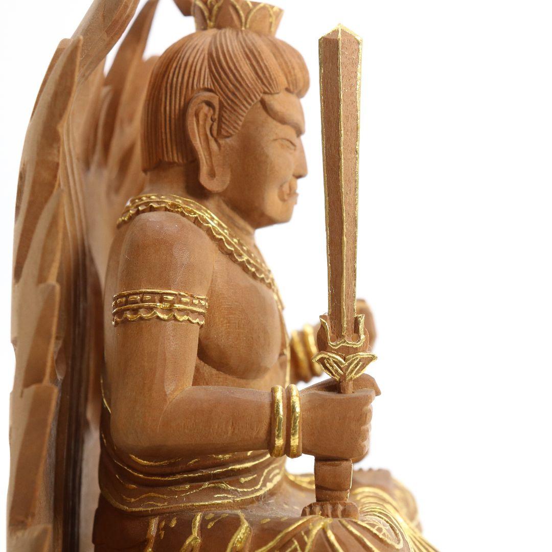 不動明王 有馬頼底(相國大龍)書付 臨済宗 白檀木彫仏像 仏教美術　DX151