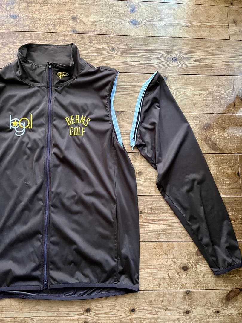 BEAMS GOLF Wジップ　2way ジャケット ブラウン XL ベスト