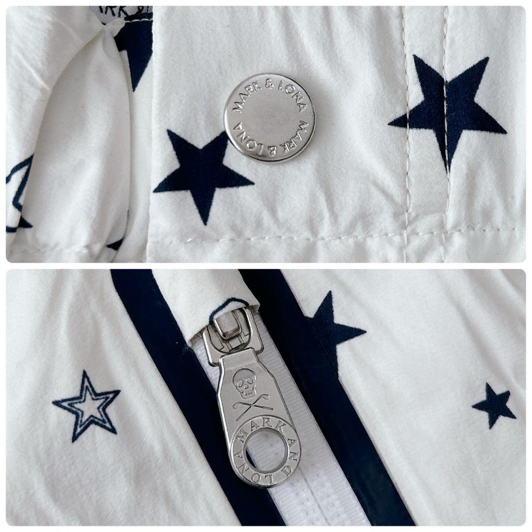 美品✨ マークアンドロナ　スカルロゴ　総柄　ゴルフパンツ　ホワイト　L