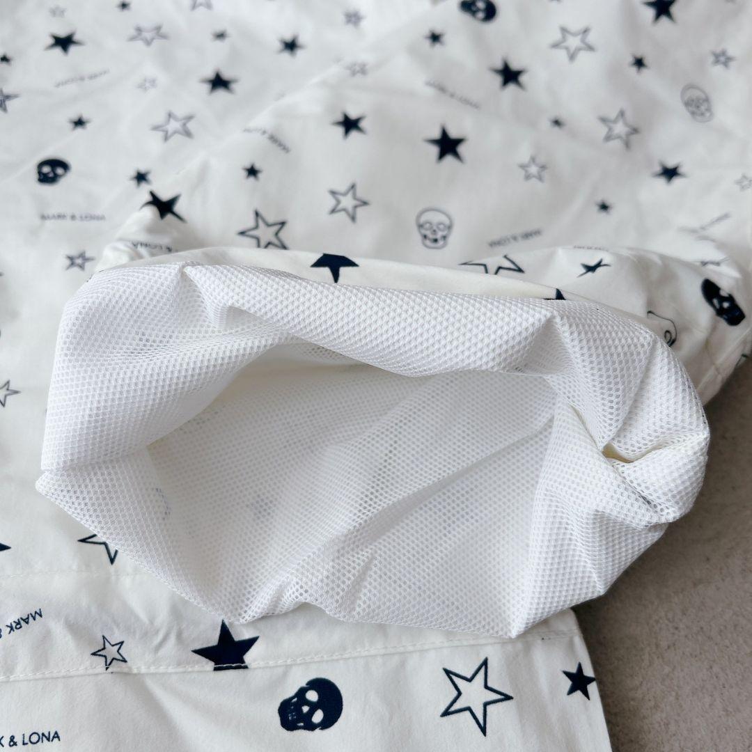 美品✨ マークアンドロナ　スカルロゴ　総柄　ゴルフパンツ　ホワイト　L