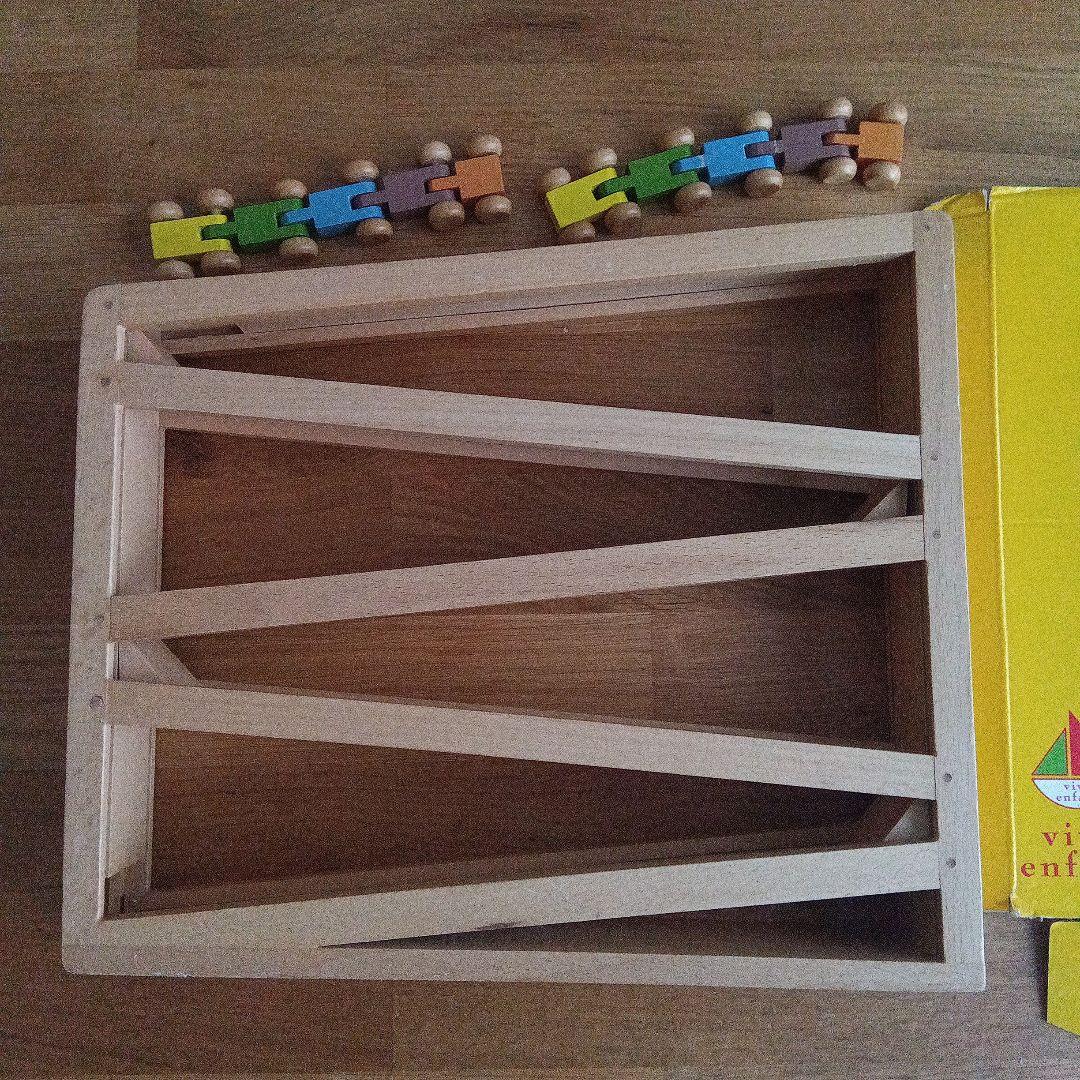 木製 知育玩具 カラフルトレインセット　スピードカースロープ