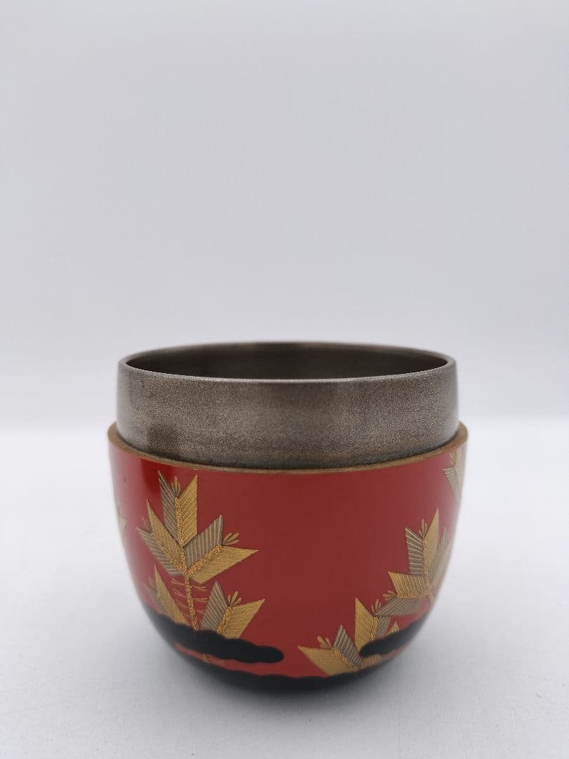 c448 中棗 蓬莱蒔絵 内銀溜 前畠春斎 木箱 茶道具 古物