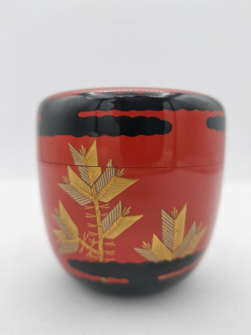 c448 中棗 蓬莱蒔絵 内銀溜 前畠春斎 木箱 茶道具 古物