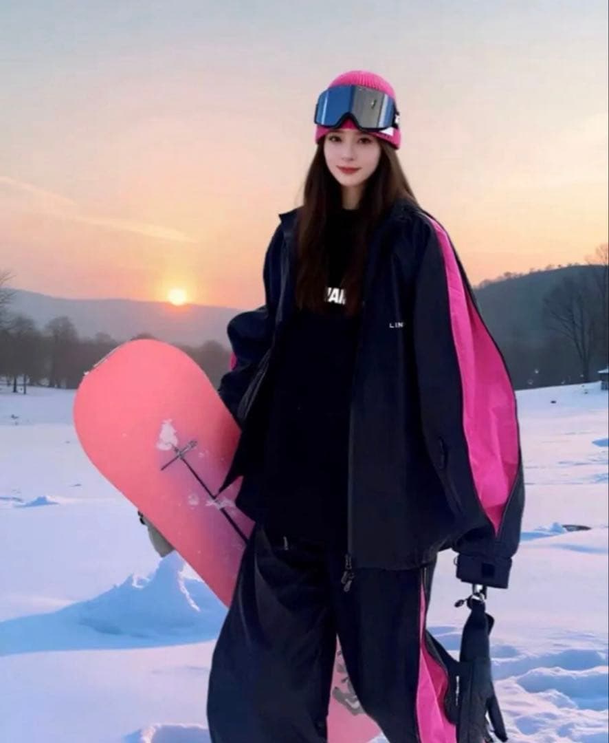 スノーボードウェア ブラック/ピンク　上下