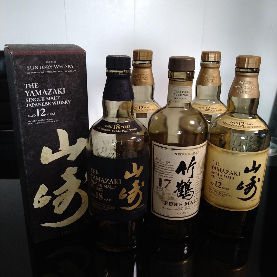 山崎12年・18年・竹鶴17年セット　空瓶　未洗浄