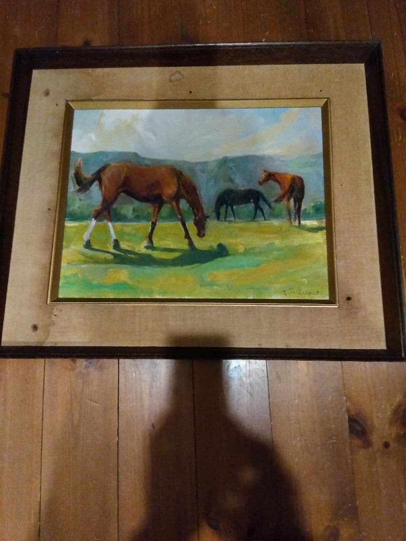 絵画　馬　油彩画