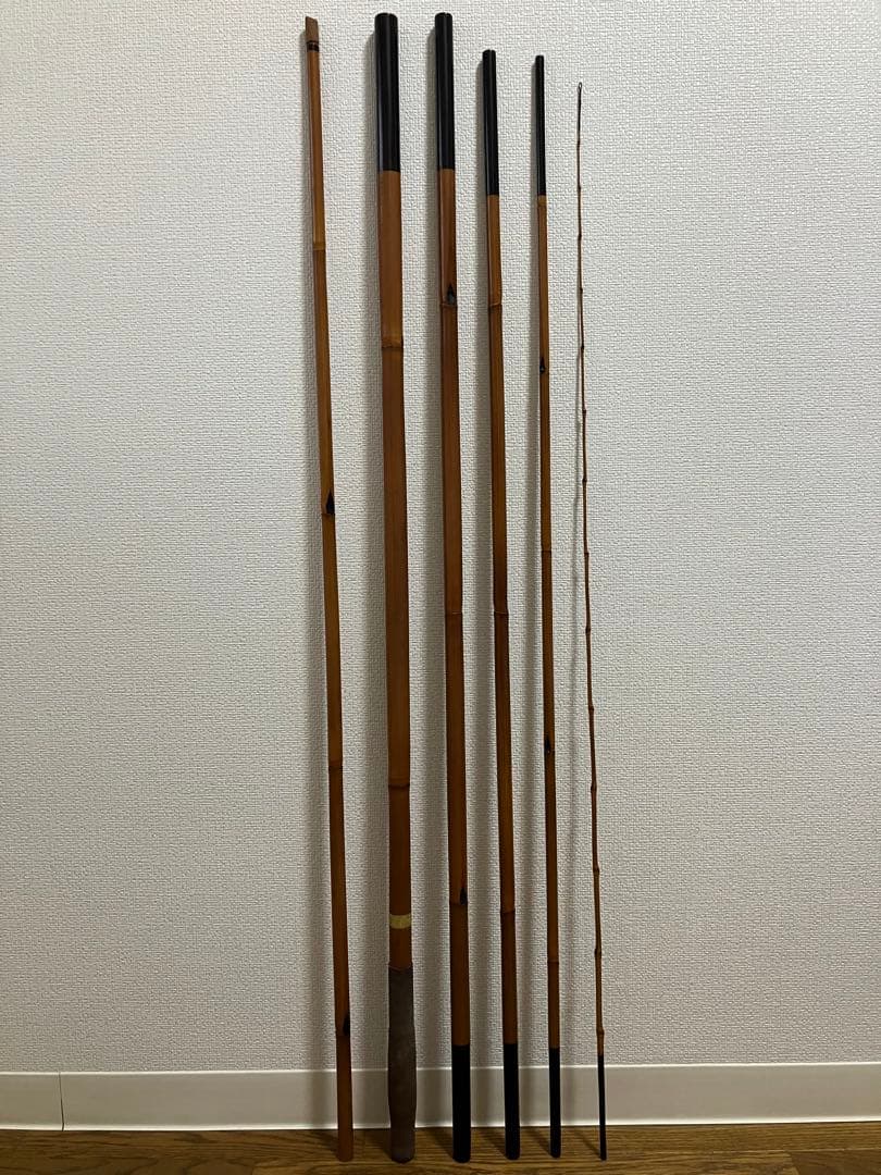 ヤマメ　渓流竿　いなり町　東作　江戸和竿　15.4尺　5本継　金ラベル