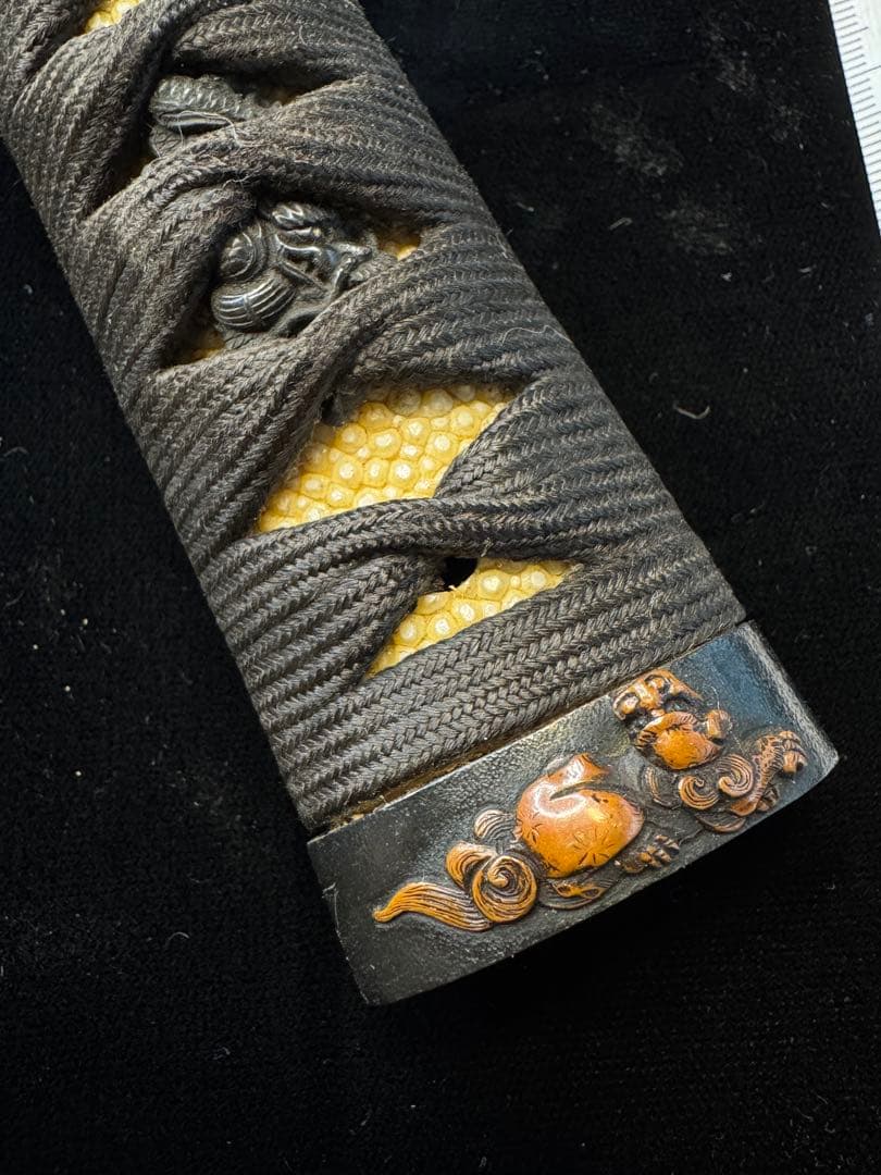 柄前 唐獅子牡丹図 龍 目貫 縁頭 柄巻 日本刀 刀装具 古美術 江戸時代