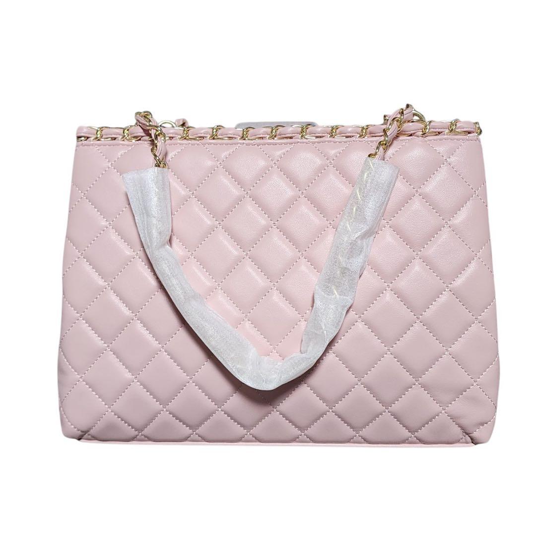 CHANEL　トートバッグ　キルティング　ピンク　ノベルティ