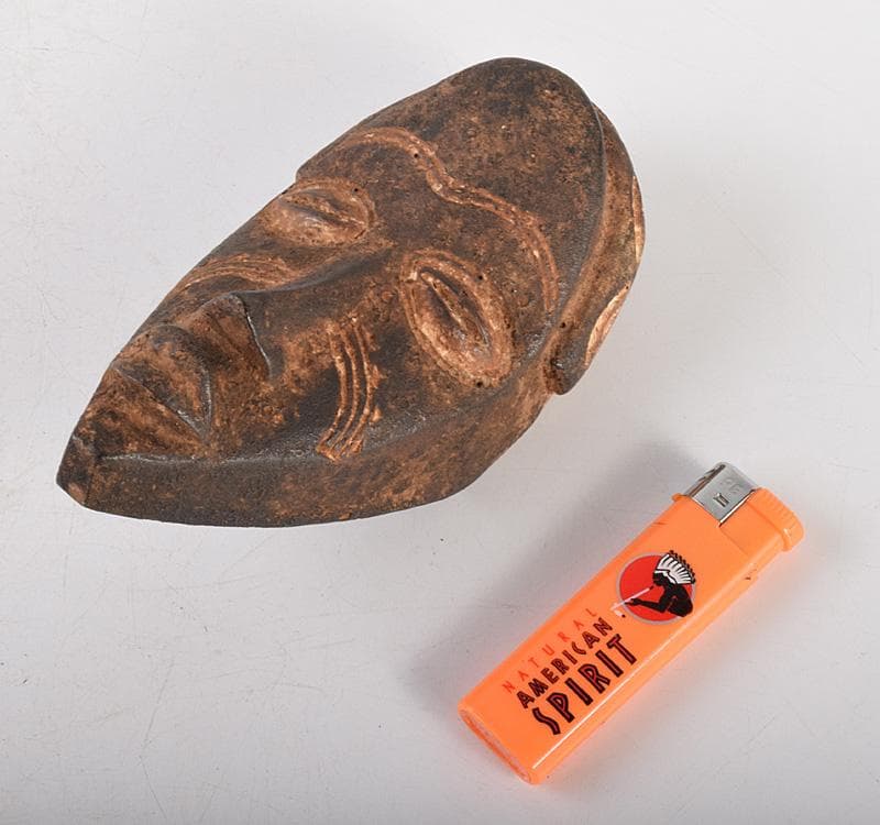 古い木彫面　バリ島　インドネシア　アフリカン　時代箱　M　R5007