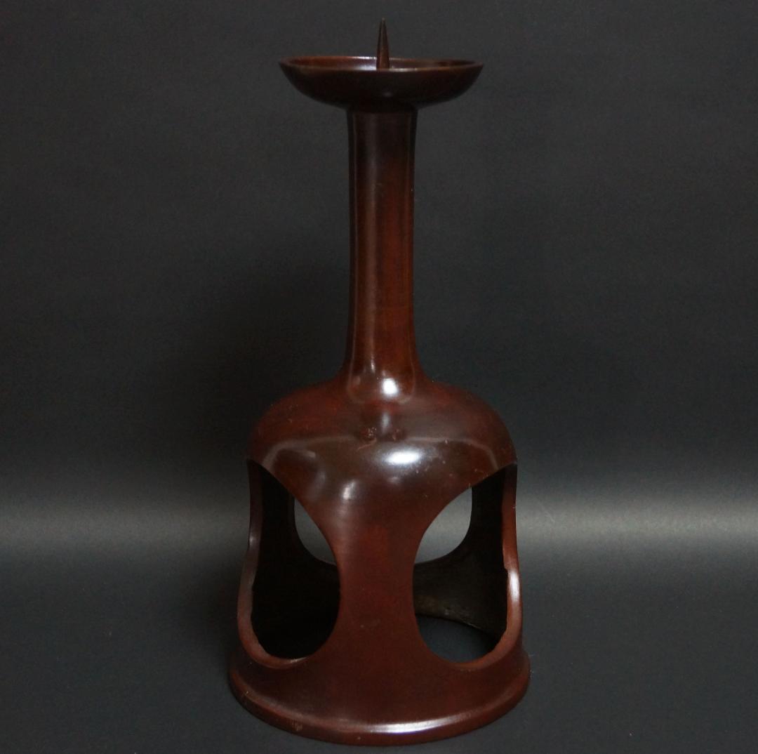 年代物 銅製大型燭台 高さ27.5cm★時代物★