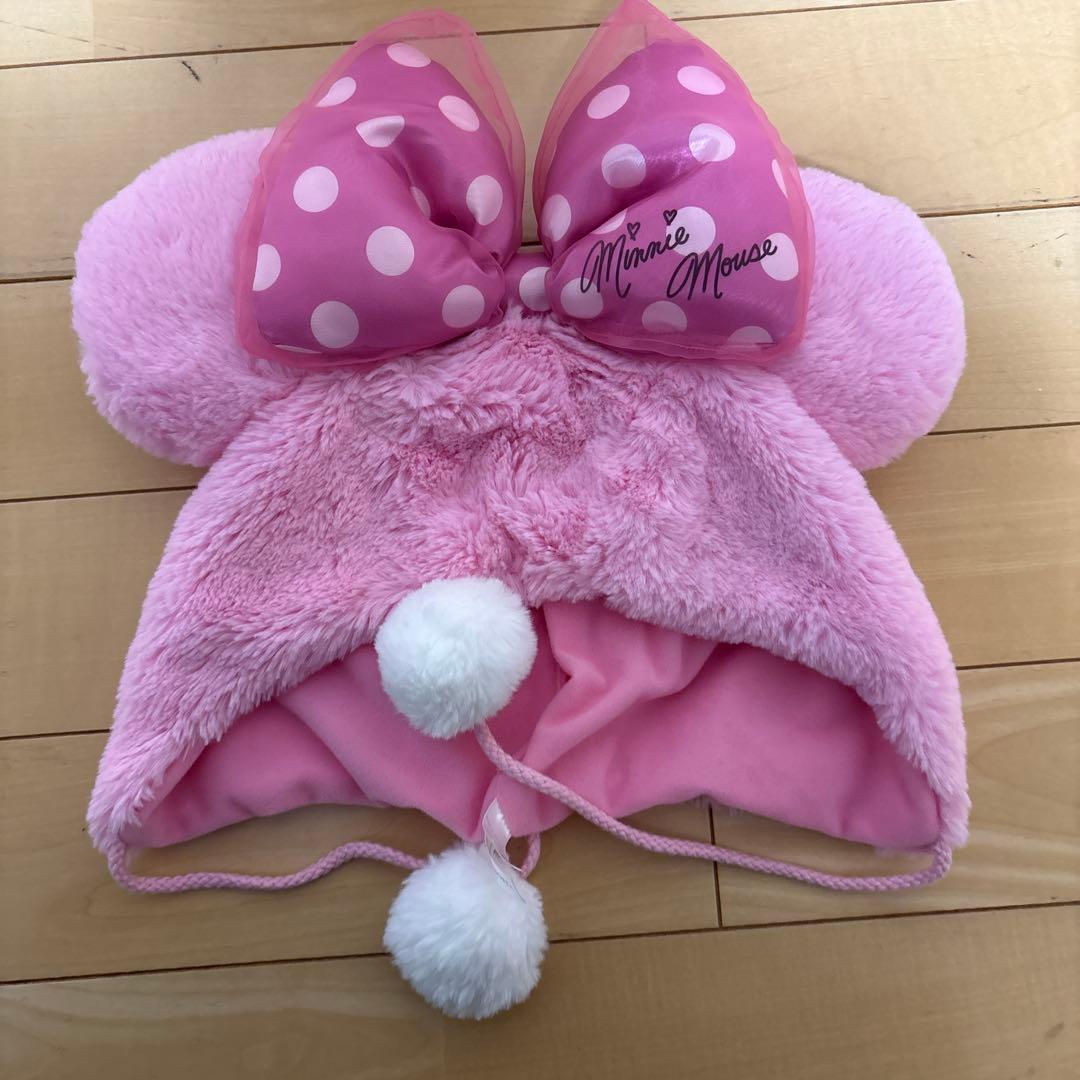 ミニーマウス ドット柄リボン帽子