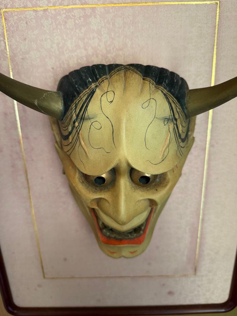 P*3様 能面　般若 木彫り